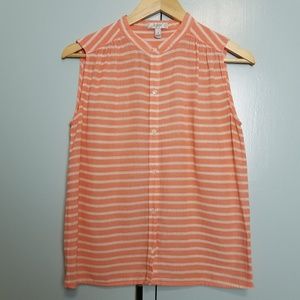 J.crew  Stripe Sleeveless top orange sz 4  *C5